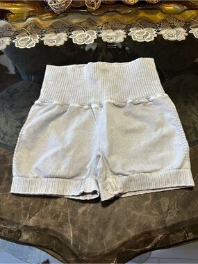 Free People Light Gray Ribbed Waist Shorts